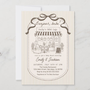 Invitation Bebe Cafe Brun Parisien Fete de Naissance