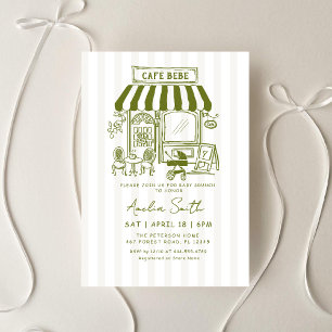 Invitation Bebe Cafe Home café Baby shower à thème