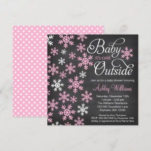 Invitation Bébé c'est baby shower extérieur froid de rose de