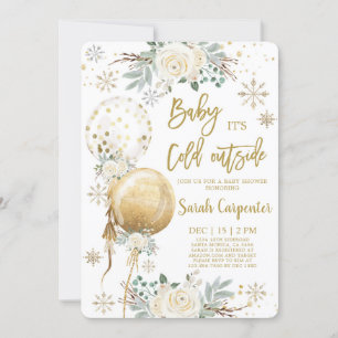 Invitation Bébé c'est froid dehors Baby shower de Noël