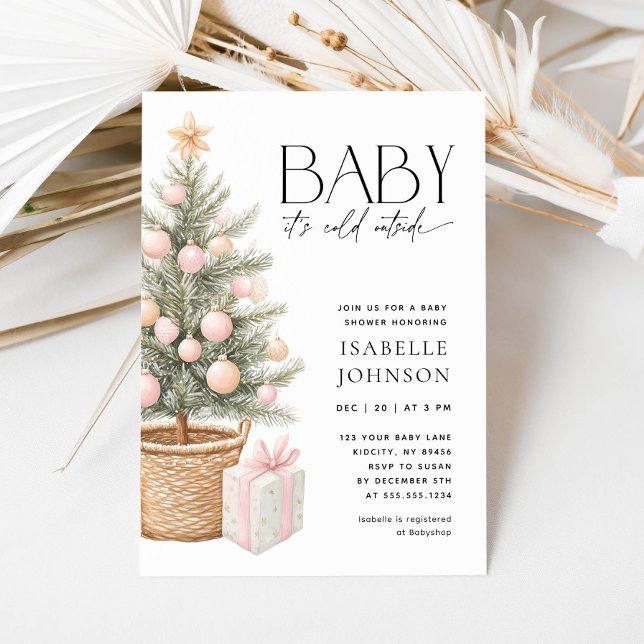 Invitation Bébé C'est froid dehors Baby shower de Noël de fil (Créateur téléchargé)