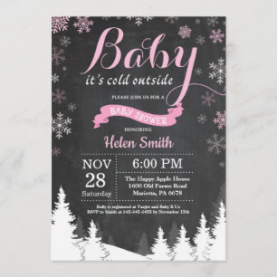 Invitation Bébé, c'est froid en dehors du Baby shower des fil