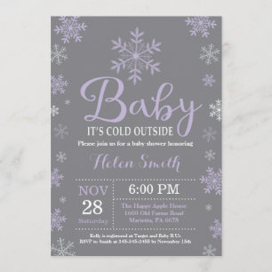 Invitation Bébé, c'est froid hors du Baby shower des filles d