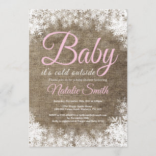 Invitation Bébé, c'est froid hors du Baby shower des flocons 
