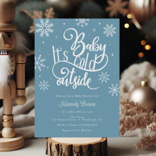 Invitation Bébé c'est froid hors du Baby shower d'hiver