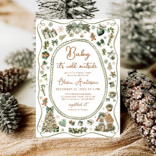 Invitation Bébé c'est froid hors du Baby shower d'hiver