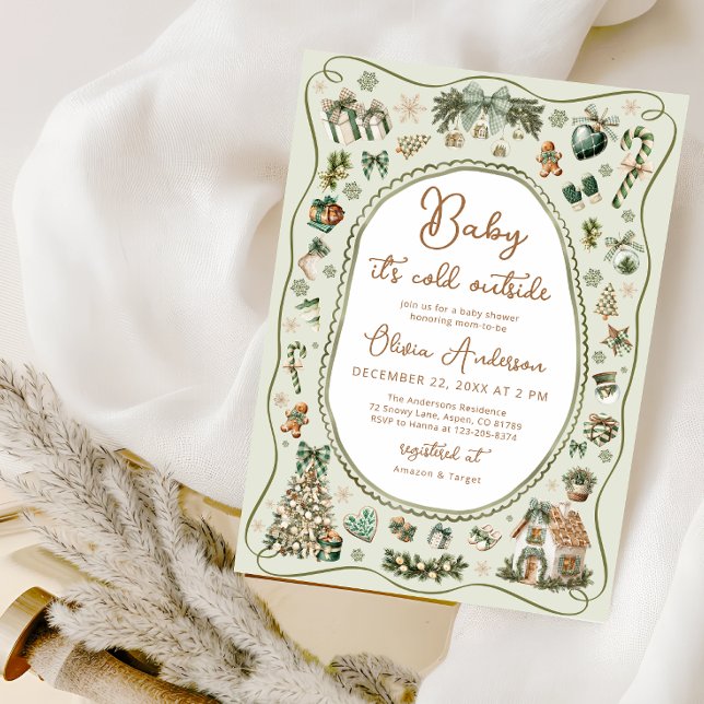 Invitation Bébé c'est froid hors du Baby shower neutre de gen (Créateur téléchargé)
