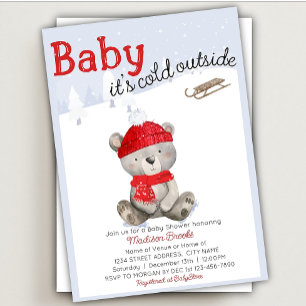 Invitation Bébé c'est le Baby shower d'ours froid