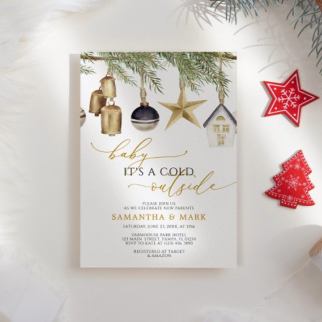 Invitation Bébé c'est un Baby shower d'hiver froid dehors (Créateur téléchargé)