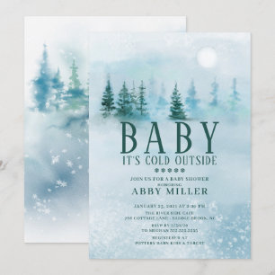 Invitation Bébé, c'est un hiver merveilleux dehors il fait fr