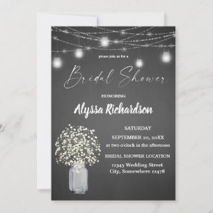 Invitation Bébé Chalk de respiration G & String Fête des mari