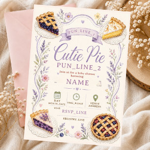Invitation Bébé Chéri Tarte Myrtille Citron Meringuée Lavande