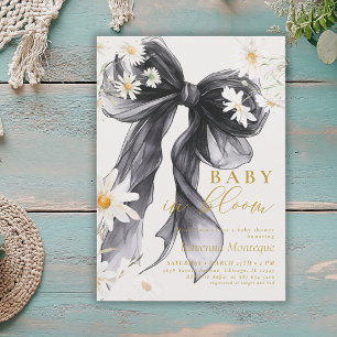 Invitation Bébé Chic en Fleur Fête Prénatale avec Arc Daisy N