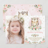 Bébé Chouette rousse Pink Gold Flowers Anniversair