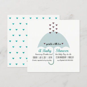 Invitation BÉBÉ & CO Bleu Et Baby shower Rose Fête De Sprinki