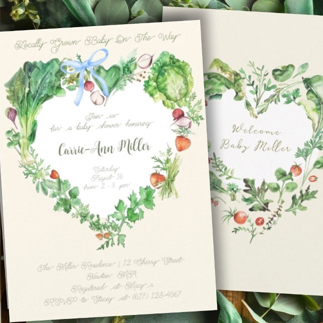 Invitation Bébé Cultivé Localement Sur Le Chemin Baby shower (Créateur téléchargé)