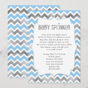 Invitation Bébé d'argent bleu Sprinkboy baby shower invitatio