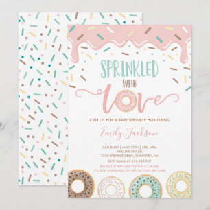 Invitation Bébé de Donut saupoudré d'invitation avec amour