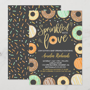 Invitation Bébé de Donut saupoudré d'invitation avec amour