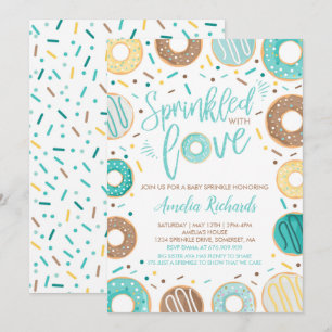 Invitation Bébé de Donut saupoudré d'invitation avec amour