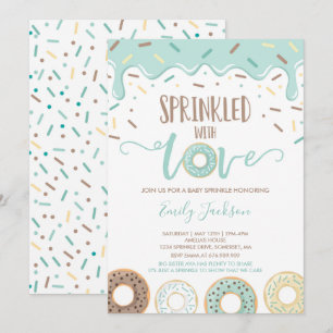 Invitation Bébé de Donut saupoudré d'invitation avec amour