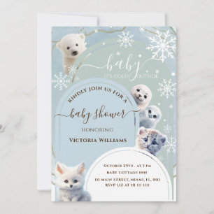 Invitation Bébé de l'Arche des Animaux de l'Arctique il fait