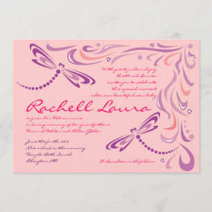 Invitation Bébé de libellule appelant l'invitation hébreu