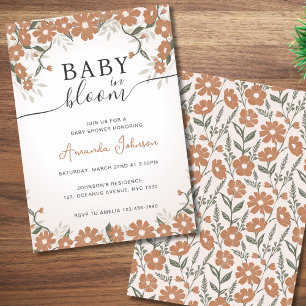 Invitation Bébé de marguerite rustique en fleur Douche genre 
