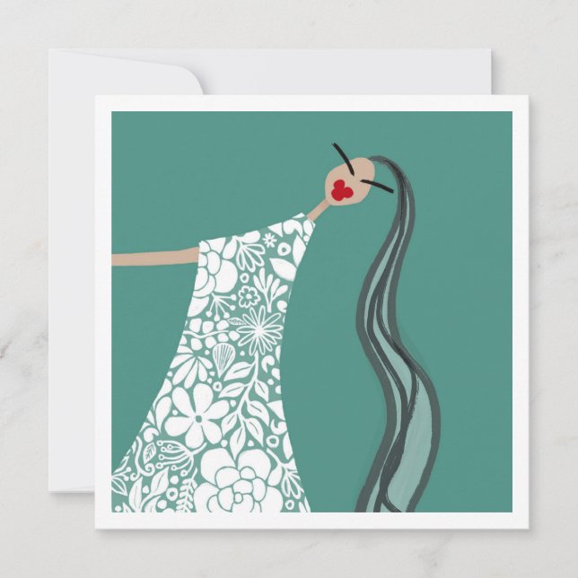 Invitation Bébé de plage en fleurs blanches Illustration de m (Devant)