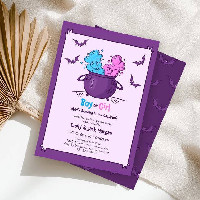Invitation Bébé d'Halloween mignon brasse Révélation de genre (Créateur téléchargé)