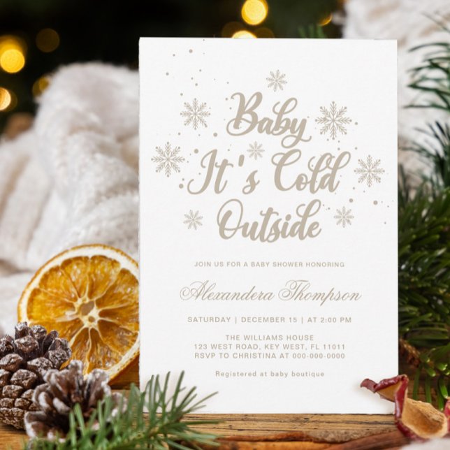 Invitation Bébé d'hiver Il fait froid dehors Baby shower (Créateur téléchargé)