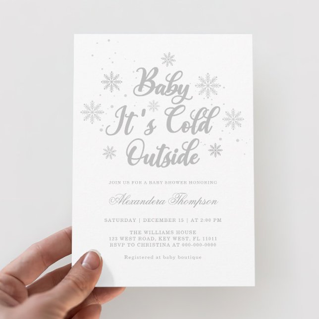 Invitation Bébé d'hiver Il fait froid dehors Baby shower (Créateur téléchargé)