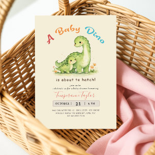Invitation Bébé Dino sur le point d'éclore Fête de bébé dinos