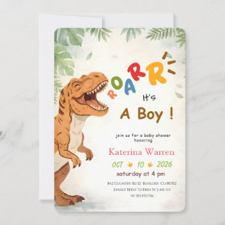 Invitation Bébé Dinosaure Garçon Baby Shower