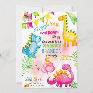 Invitation Bébé Dinosaures Anniversaire