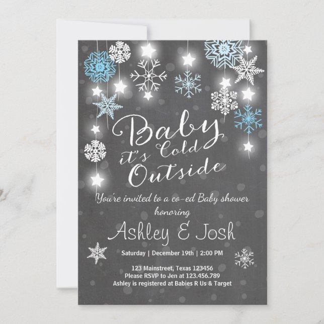 Invitation Bébé d'invitation de baby shower c'est garçon (Devant)