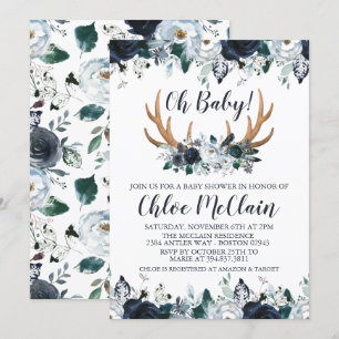 Invitation Bébé d'invitation de baby shower de Boho de marine