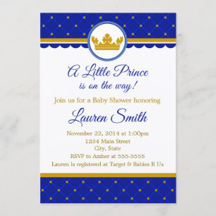 Invitation Bébé d'invitation de prince baby shower