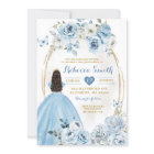 Bébé d'or bleu Floral Princesse Quinceañera