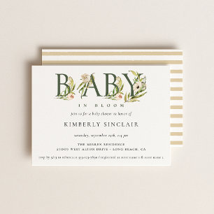 Invitation Bébé en Baby shower fleuri