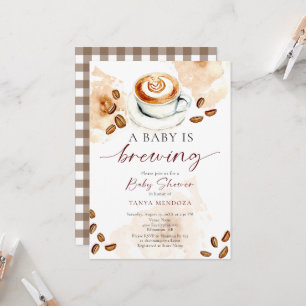 Invitation Bébé en cours de préparation Baby Shower Café Aqua