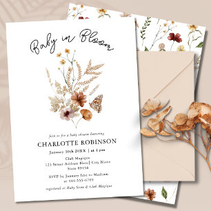 Invitation Bébé en Fleur Aquarelle Florale Baby shower de pri