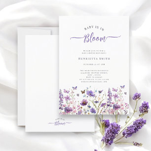 Invitation Bébé en fleur baby shower d'aquarelle moderne