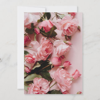 Invitation Bébé en Fleur baby shower fille rose fleurie