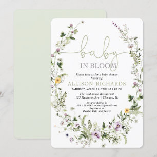 Invitation Bébé en Fleur baby shower fleur sauvage romantique
