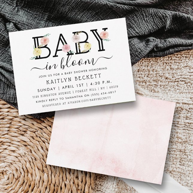 Invitation Bébé En Fleur Baby shower Floral (Créateur téléchargé)