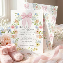 Bébé en Fleur Baby Shower Ruban Rose