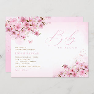 Invitation Bébé en Fleur Blush Rose Floral Baby shower fille