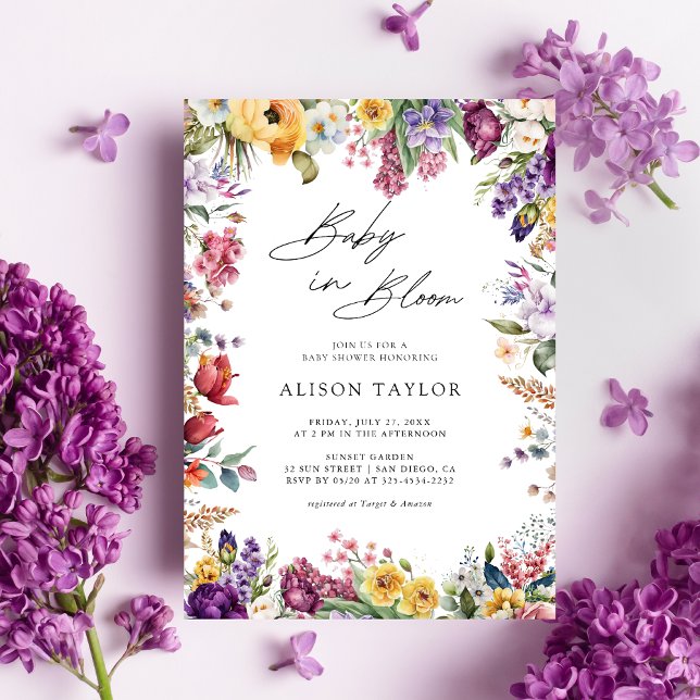 Invitation Bébé En Fleur De Printemps Fleur Baby shower (Créateur téléchargé)