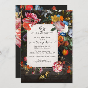 Invitation Bébé en fleur Élégant Baby shower floral